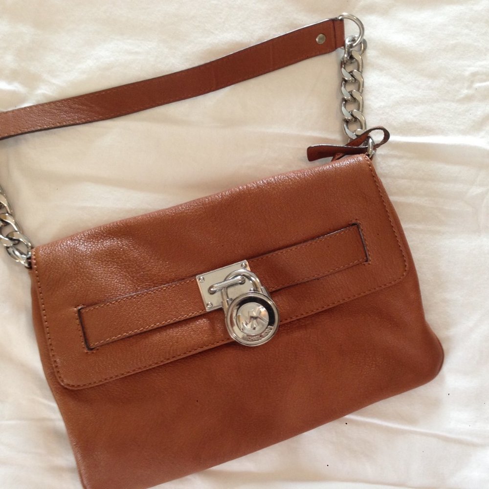 Michael Kors Small Leather handbag SILVER CHAIN &